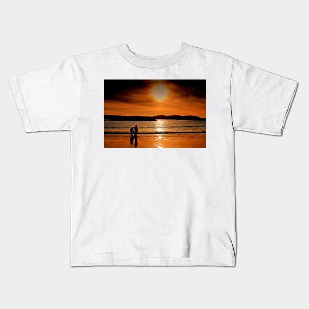 Sunset Long Beach Tofino Vancouver Island Canada Kids T-Shirt by AndyEvansPhotos